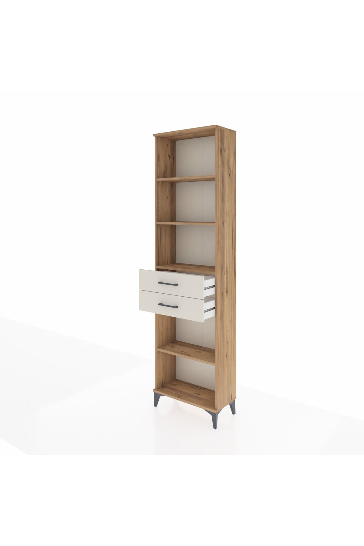 Arges Dolap 4 Raflı 2 Çekmeceli 60x30x221 Çam-Aytaşı