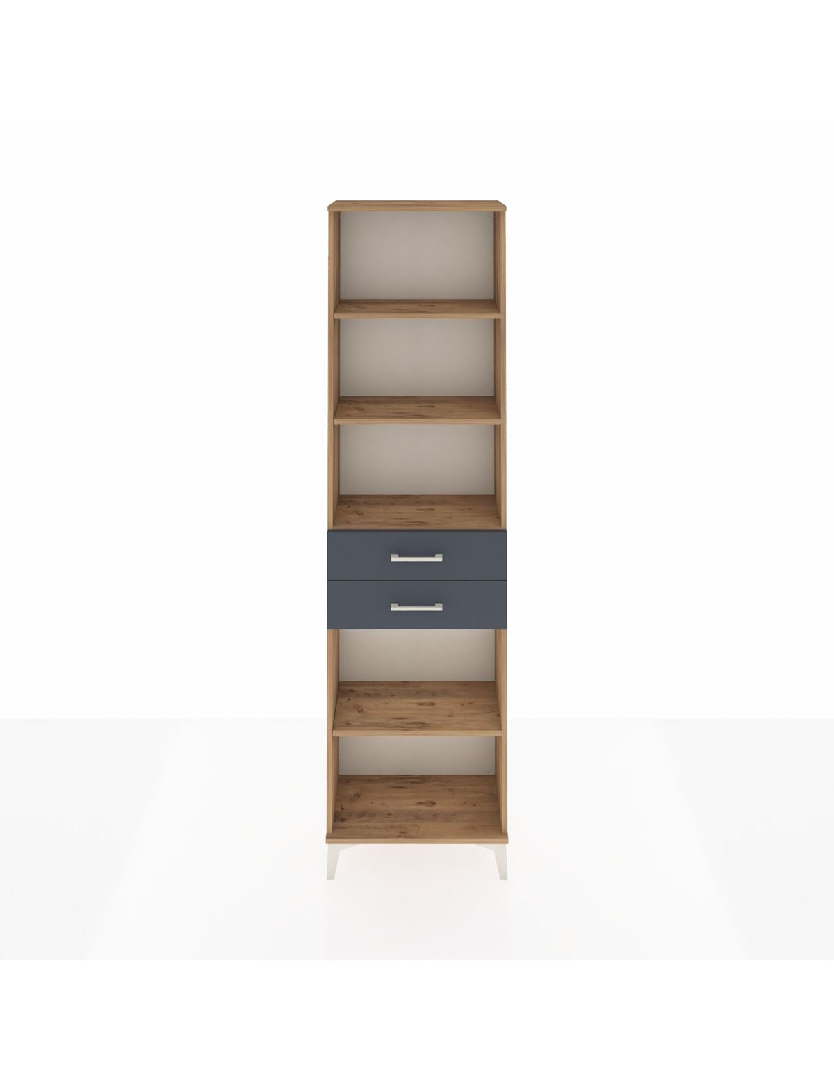 Arges Dolap 4 Raflı 2 Çekmeceli 60x30x221 Çam-Antrasit