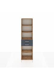 Arges Dolap 4 Raflı 2 Çekmeceli 60x30x221 Çam-Antrasit