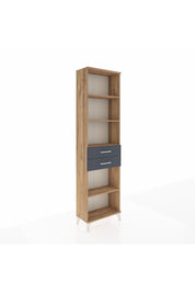 Arges Dolap 4 Raflı 2 Çekmeceli 60x30x221 Çam-Antrasit