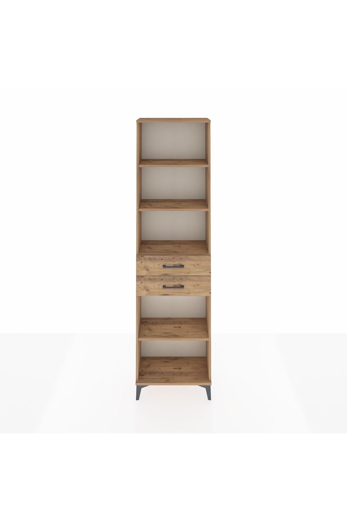 Arges Dolap 4 Raflı 2 Çekmeceli 60x30x221 Çam-Çam