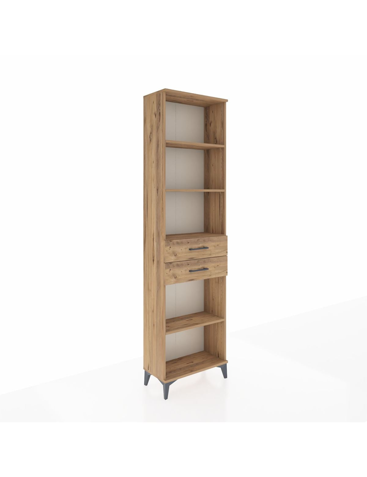 Arges Dolap 4 Raflı 2 Çekmeceli 60x30x221 Çam-Çam