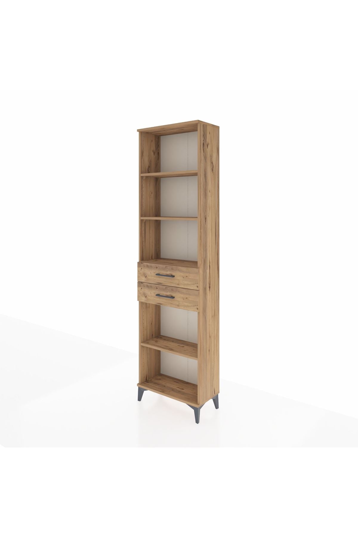 Arges Dolap 4 Raflı 2 Çekmeceli 60x30x221 Çam-Çam