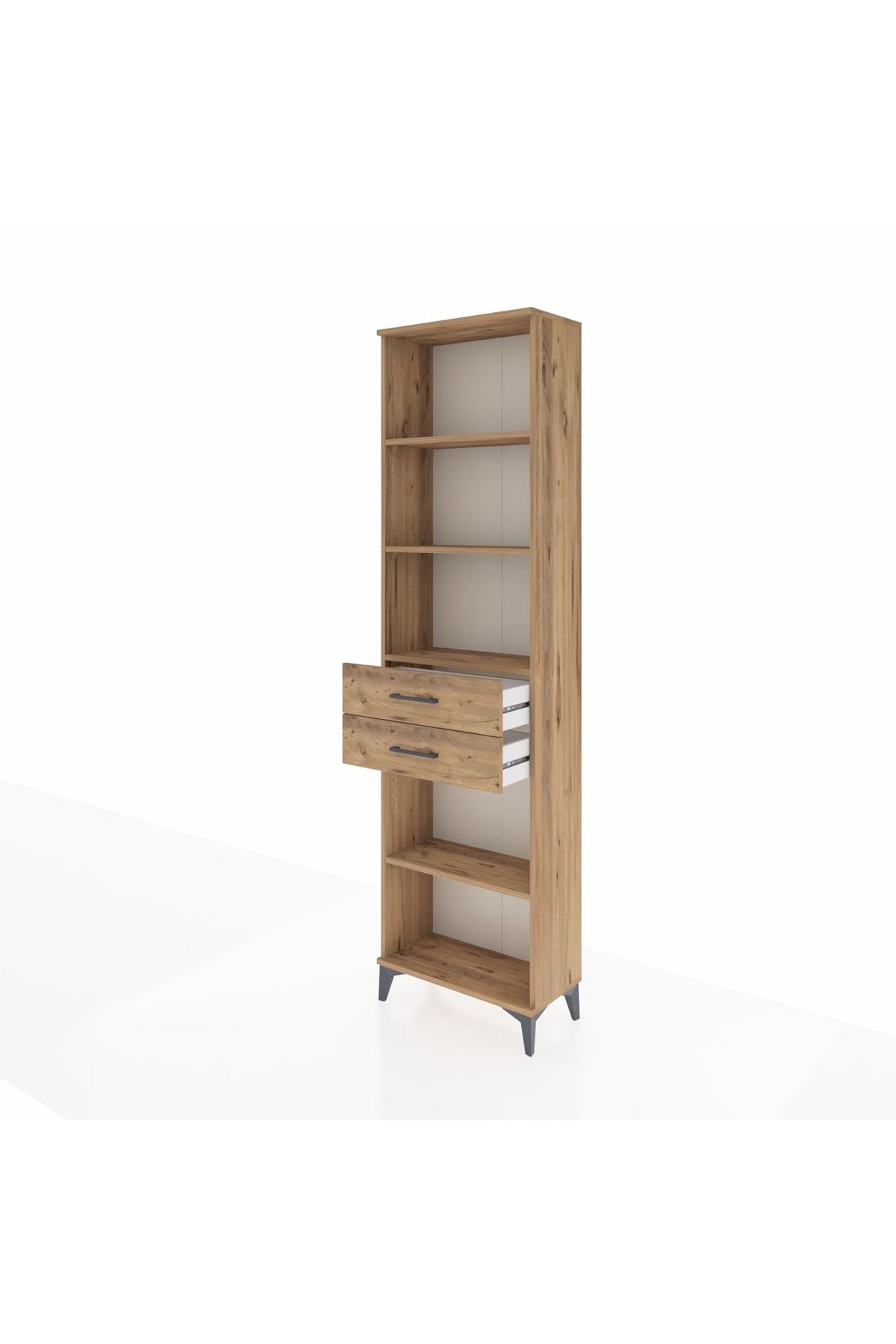 Arges Dolap 4 Raflı 2 Çekmeceli 60x30x221 Çam-Çam