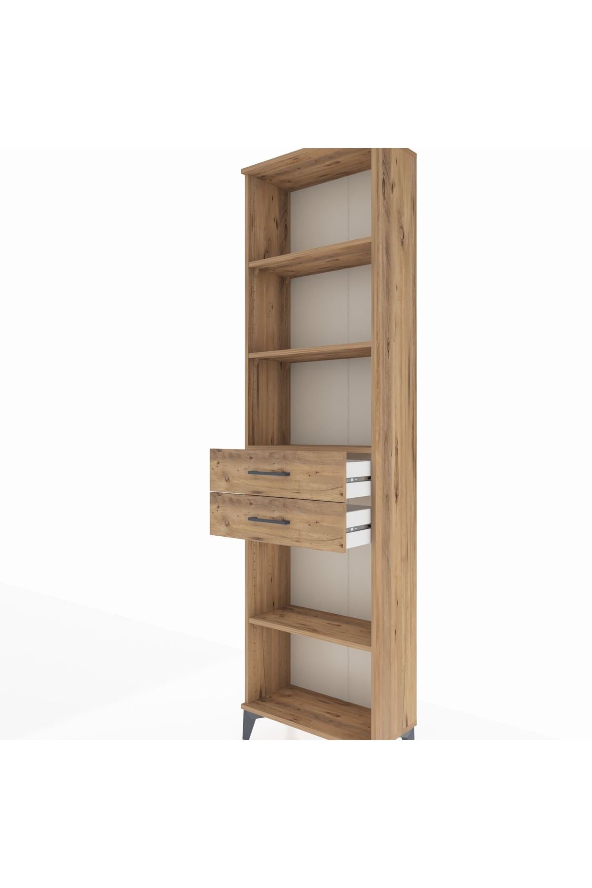 Arges Dolap 4 Raflı 2 Çekmeceli 60x30x221 Çam-Çam