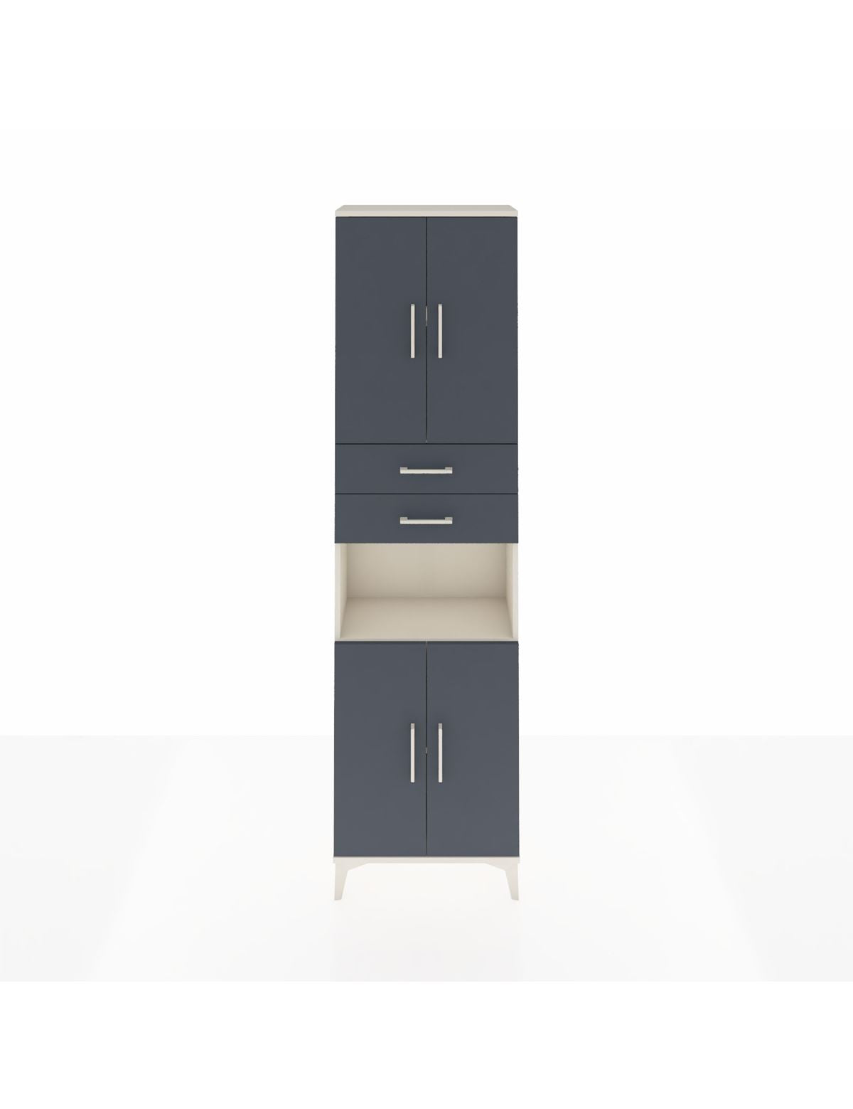 Arges Dolap 4 Raflı 2 Çekmeceli 4 Kapaklı 60x30x221 Aytaşı-Antrasit