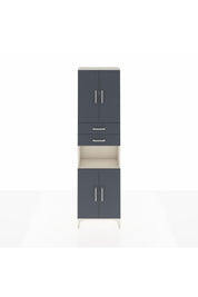 Arges Dolap 4 Raflı 2 Çekmeceli 4 Kapaklı 60x30x221 Aytaşı-Antrasit