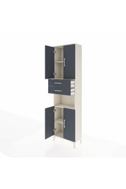 Arges Dolap 4 Raflı 2 Çekmeceli 4 Kapaklı 60x30x221 Aytaşı-Antrasit