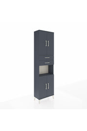 Arges Dolap 4 Raflı 2 Çekmeceli 4 Kapaklı 60x30x221 Antrasit-Antrasit