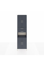 Arges Dolap 4 Raflı 2 Çekmeceli 4 Kapaklı 60x30x221 Antrasit-Antrasit