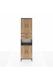 Arges Dolap 4 Raflı 2 Çekmeceli 4 Kapaklı 60x30x221 Antrasit-Çam