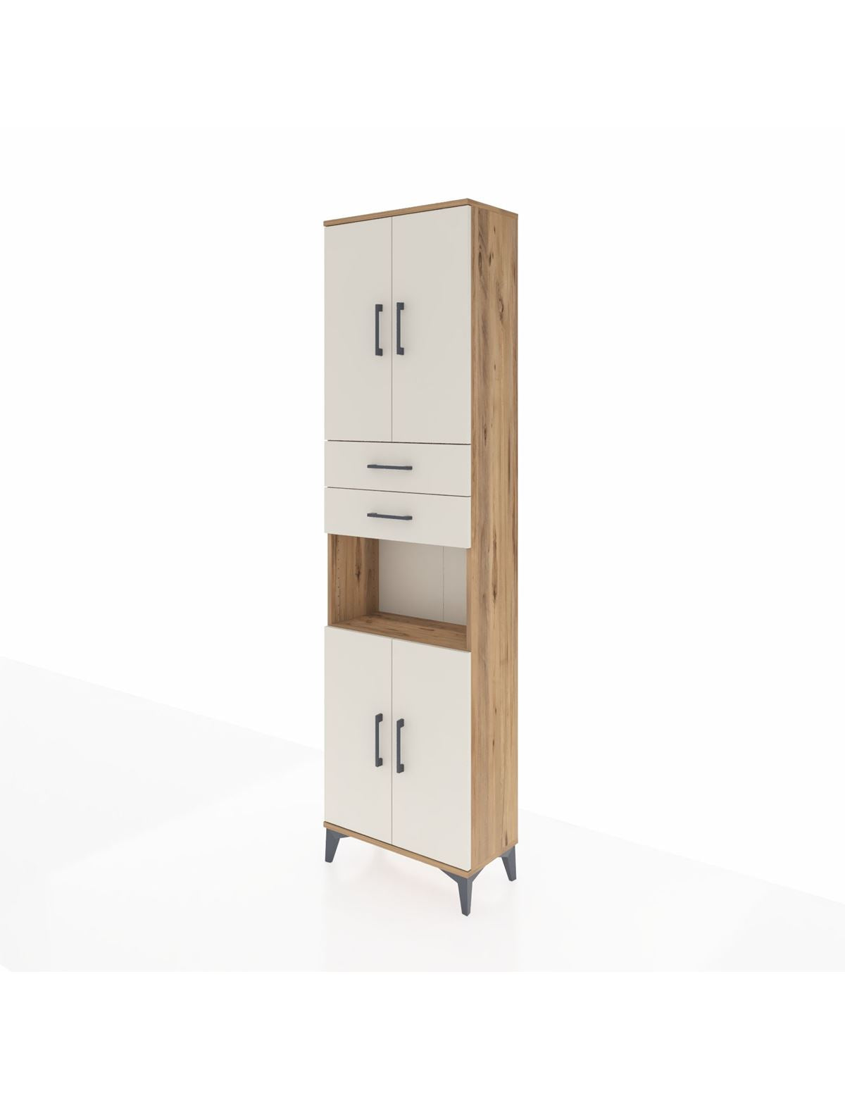 Arges Dolap 4 Raflı 2 Çekmeceli 4 Kapaklı 60x30x221 - S29M244V7A