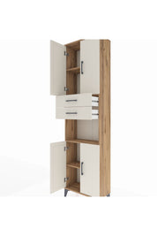 Arges Dolap 4 Raflı 2 Çekmeceli 4 Kapaklı 60x30x221 Çam-Aytaşı