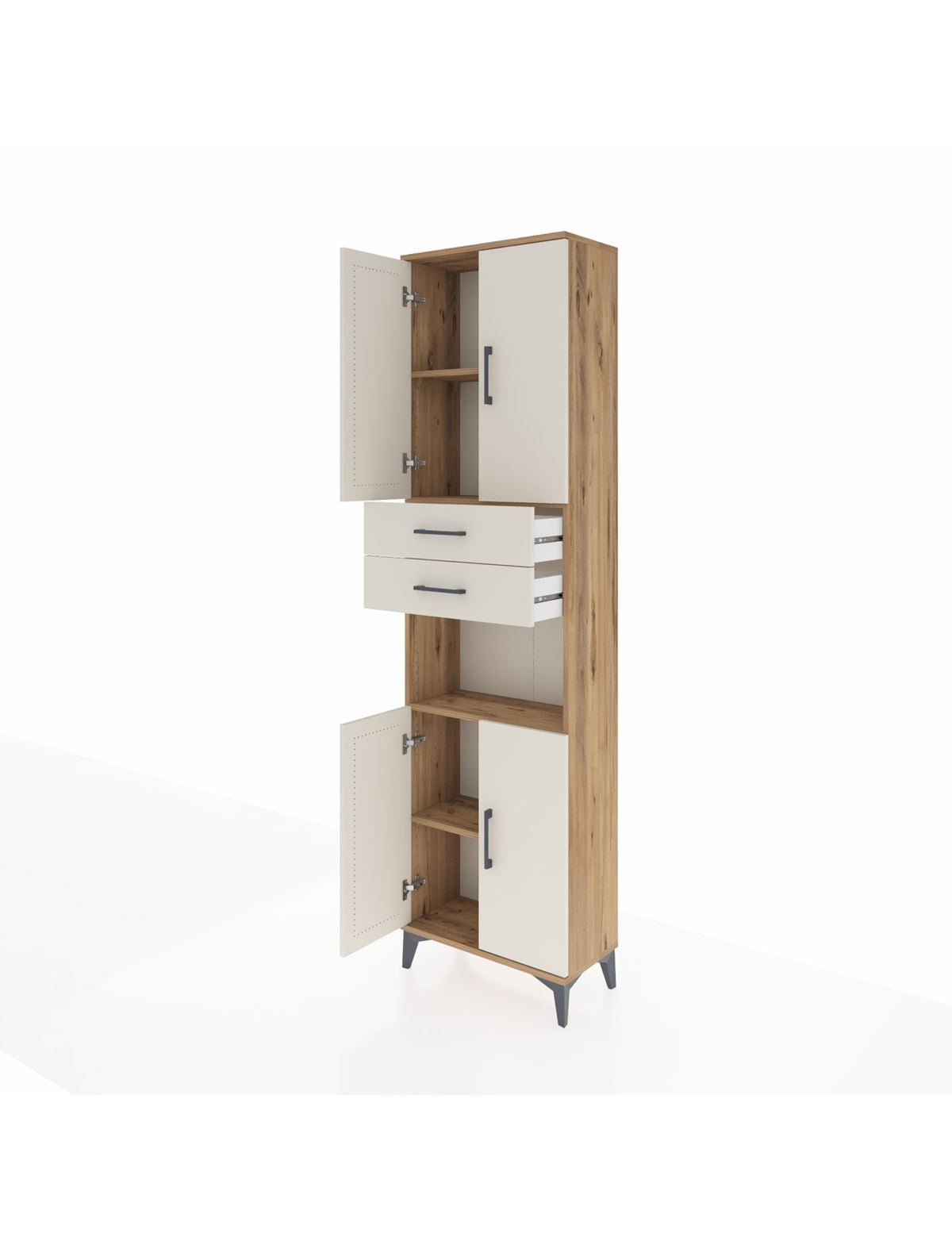 Arges Dolap 4 Raflı 2 Çekmeceli 4 Kapaklı 60x30x221 - S29M244V7A