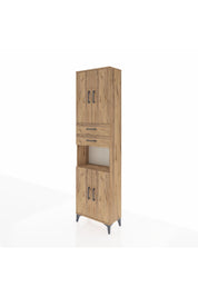 Arges Dolap 4 Raflı 2 Çekmeceli 4 Kapaklı 60x30x221 Çam-Çam