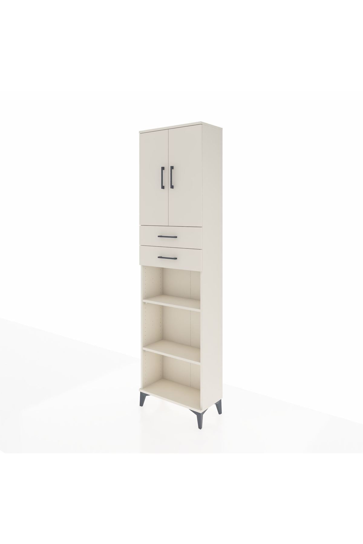 Arges Dolap 4 Raflı 2 Çekmeceli 2 Kapaklı 60x30x221 Aytaşı-Aytaşı