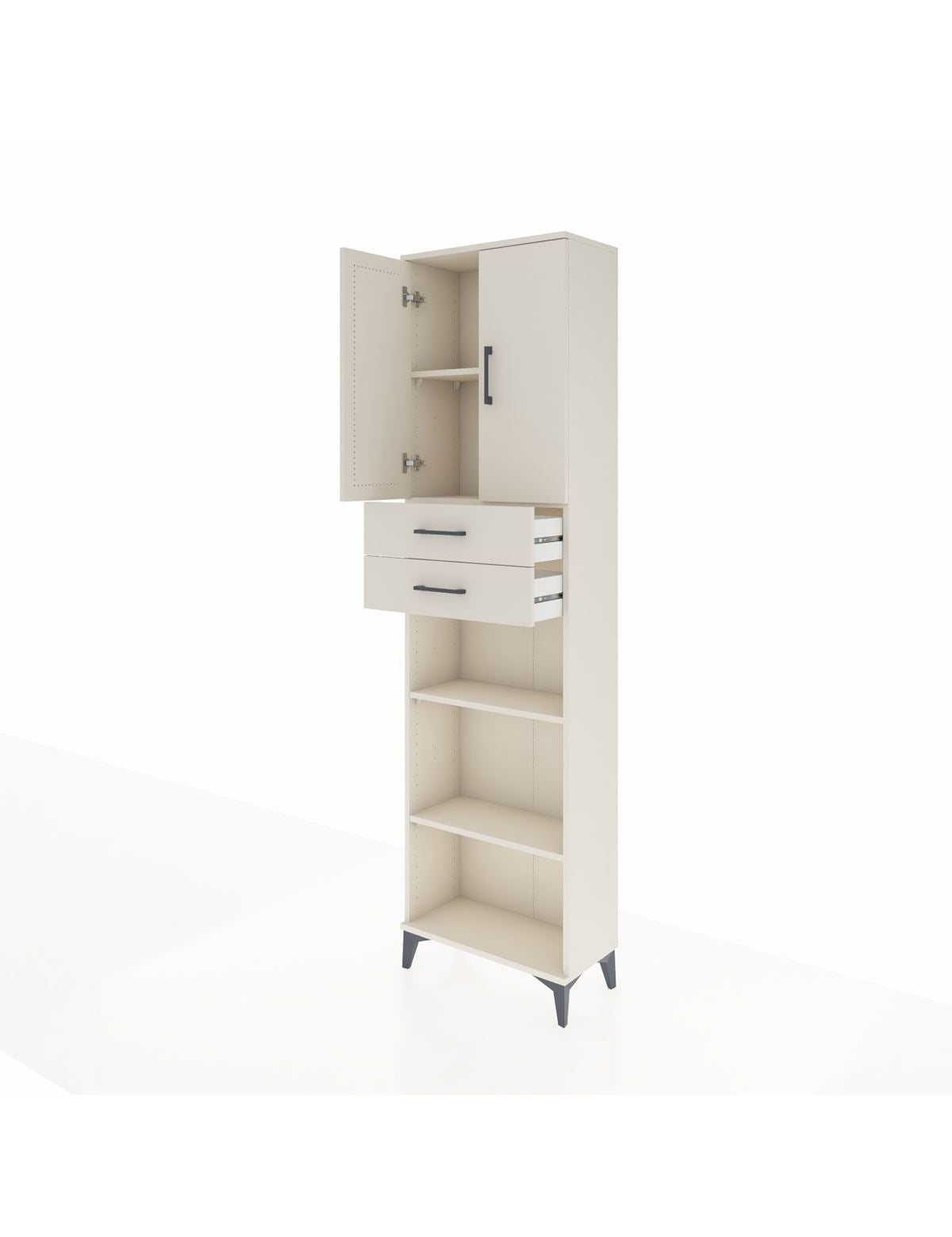 Arges Dolap 4 Raflı 2 Çekmeceli 2 Kapaklı 60x30x221 - S29M245V1A