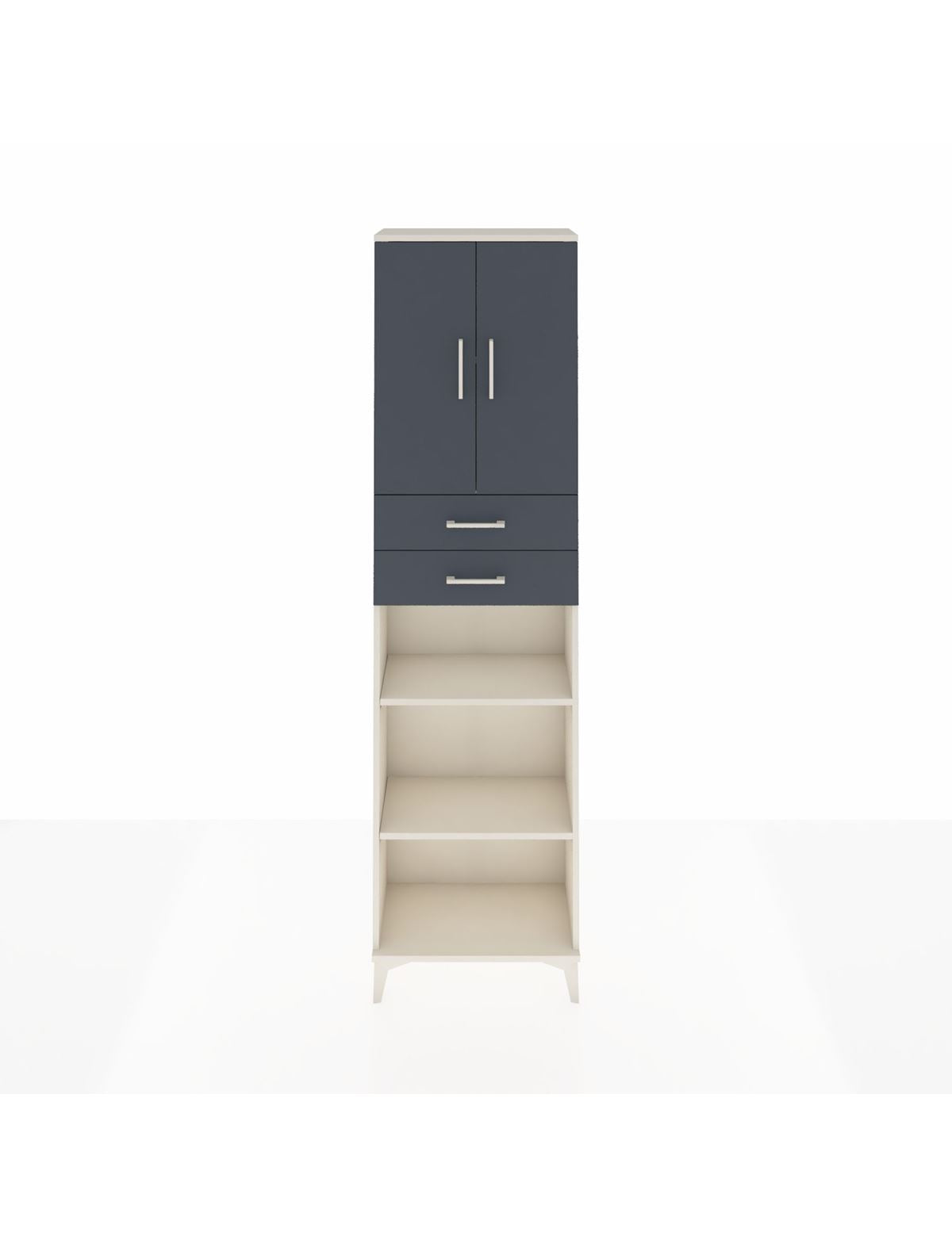 Arges Dolap 4 Raflı 2 Çekmeceli 2 Kapaklı 60x30x221 Aytaşı-Antrasit