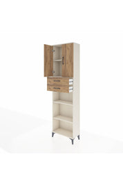 Arges Dolap 4 Raflı 2 Çekmeceli 2 Kapaklı 60x30x221 Aytaşı-Çam