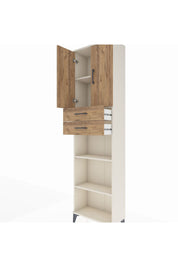 Arges Dolap 4 Raflı 2 Çekmeceli 2 Kapaklı 60x30x221 Aytaşı-Çam