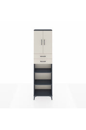 Arges Dolap 4 Raflı 2 Çekmeceli 2 Kapaklı 60x30x221 Antrasit-Aytaşı