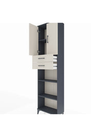 Arges Dolap 4 Raflı 2 Çekmeceli 2 Kapaklı 60x30x221 Antrasit-Aytaşı