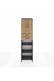 Arges Dolap 4 Raflı 2 Çekmeceli 2 Kapaklı 60x30x221 Antrasit-Çam