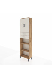 Arges Dolap 4 Raflı 2 Çekmeceli 2 Kapaklı 60x30x221 Çam-Aytaşı