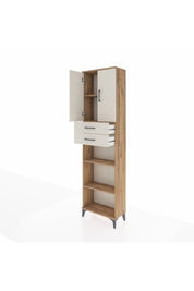 Arges Dolap 4 Raflı 2 Çekmeceli 2 Kapaklı 60x30x221 Çam-Aytaşı