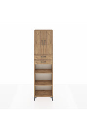 Arges Dolap 4 Raflı 2 Çekmeceli 2 Kapaklı 60x30x221 Çam-Çam