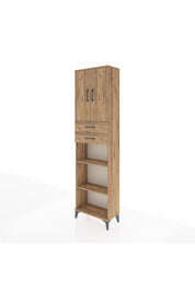 Arges Dolap 4 Raflı 2 Çekmeceli 2 Kapaklı 60x30x221 Çam-Çam