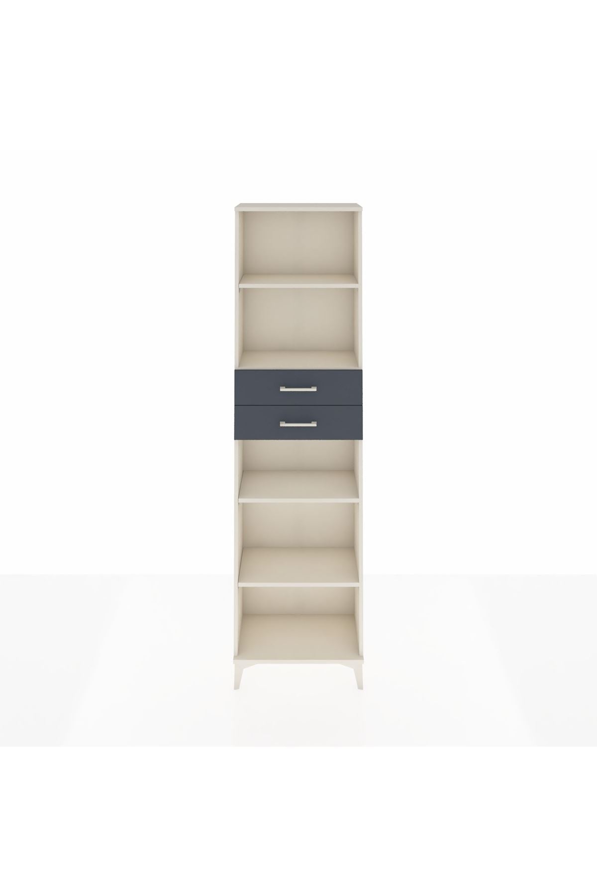 Arges Dolap 4 Raflı 2 Çekmeceli 60x30x221 Aytaşı-Antrasit