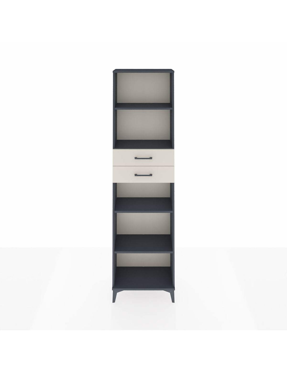 Arges Dolap 4 Raflı 2 Çekmeceli 60x30x221 Antrasit-Aytaşı