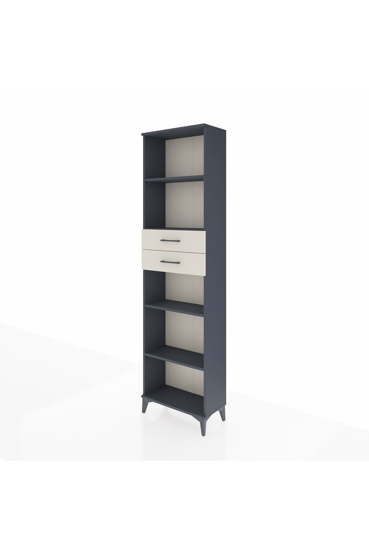 Arges Dolap 4 Raflı 2 Çekmeceli 60x30x221 Antrasit-Aytaşı