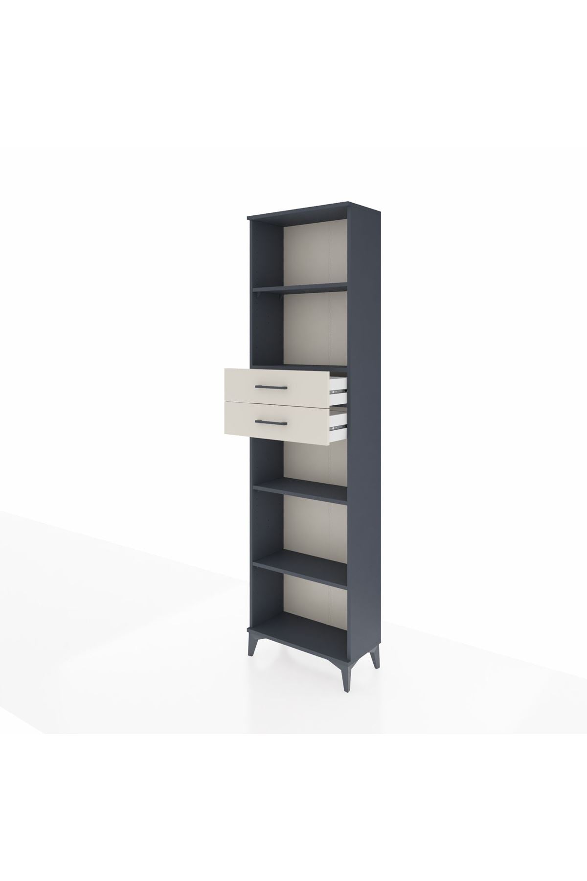 Arges Dolap 4 Raflı 2 Çekmeceli 60x30x221 Antrasit-Aytaşı