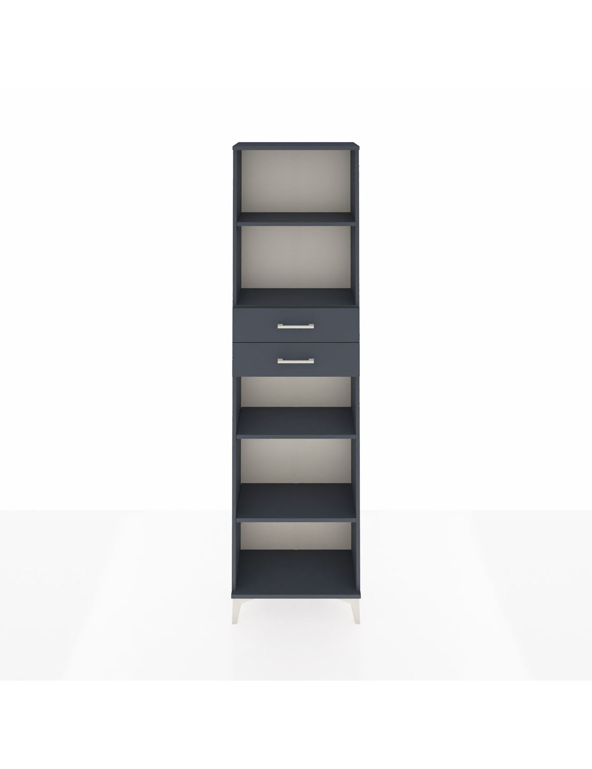 Arges Dolap 4 Raflı 2 Çekmeceli 60x30x221 Antrasit-Antrasit