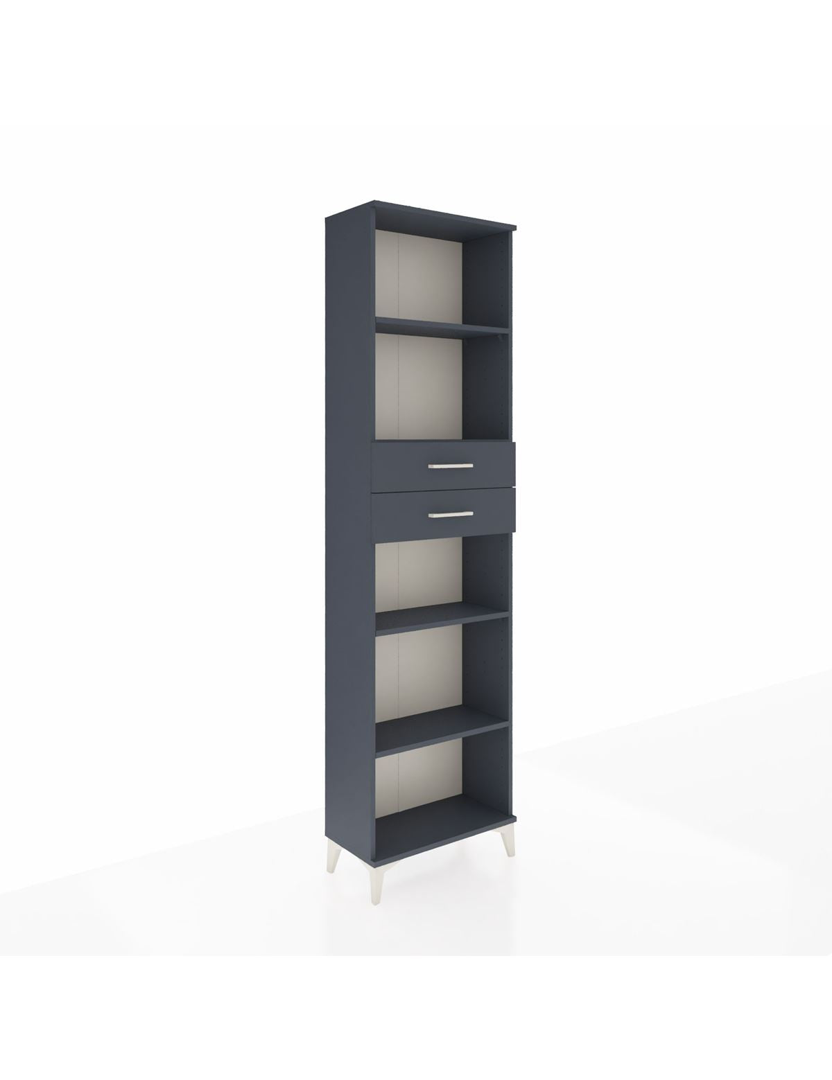 Arges Dolap 4 Raflı 2 Çekmeceli 60x30x221 Antrasit-Antrasit