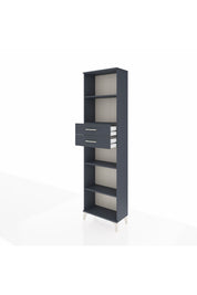 Arges Dolap 4 Raflı 2 Çekmeceli 60x30x221 Antrasit-Antrasit