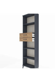 Arges Dolap 4 Raflı 2 Çekmeceli 60x30x221 Antrasit-Çam