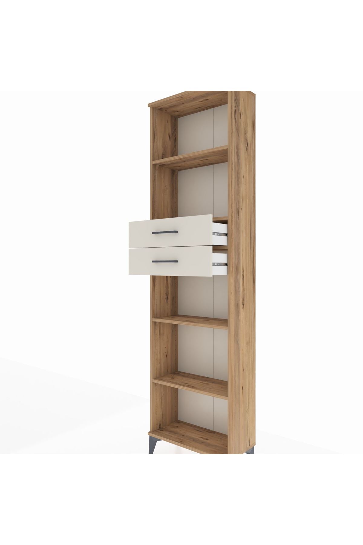 Arges Dolap 4 Raflı 2 Çekmeceli 60x30x221 Çam-Aytaşı