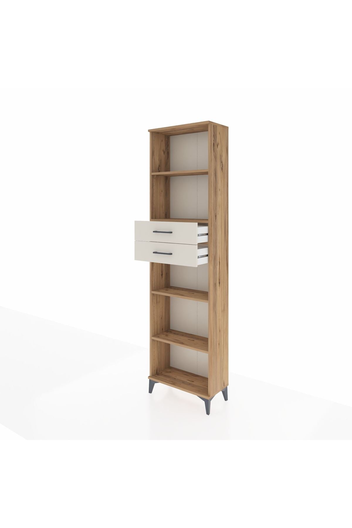 Arges Dolap 4 Raflı 2 Çekmeceli 60x30x221 Çam-Aytaşı