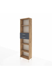 Arges Dolap 4 Raflı 2 Çekmeceli 60x30x221 Çam-Antrasit