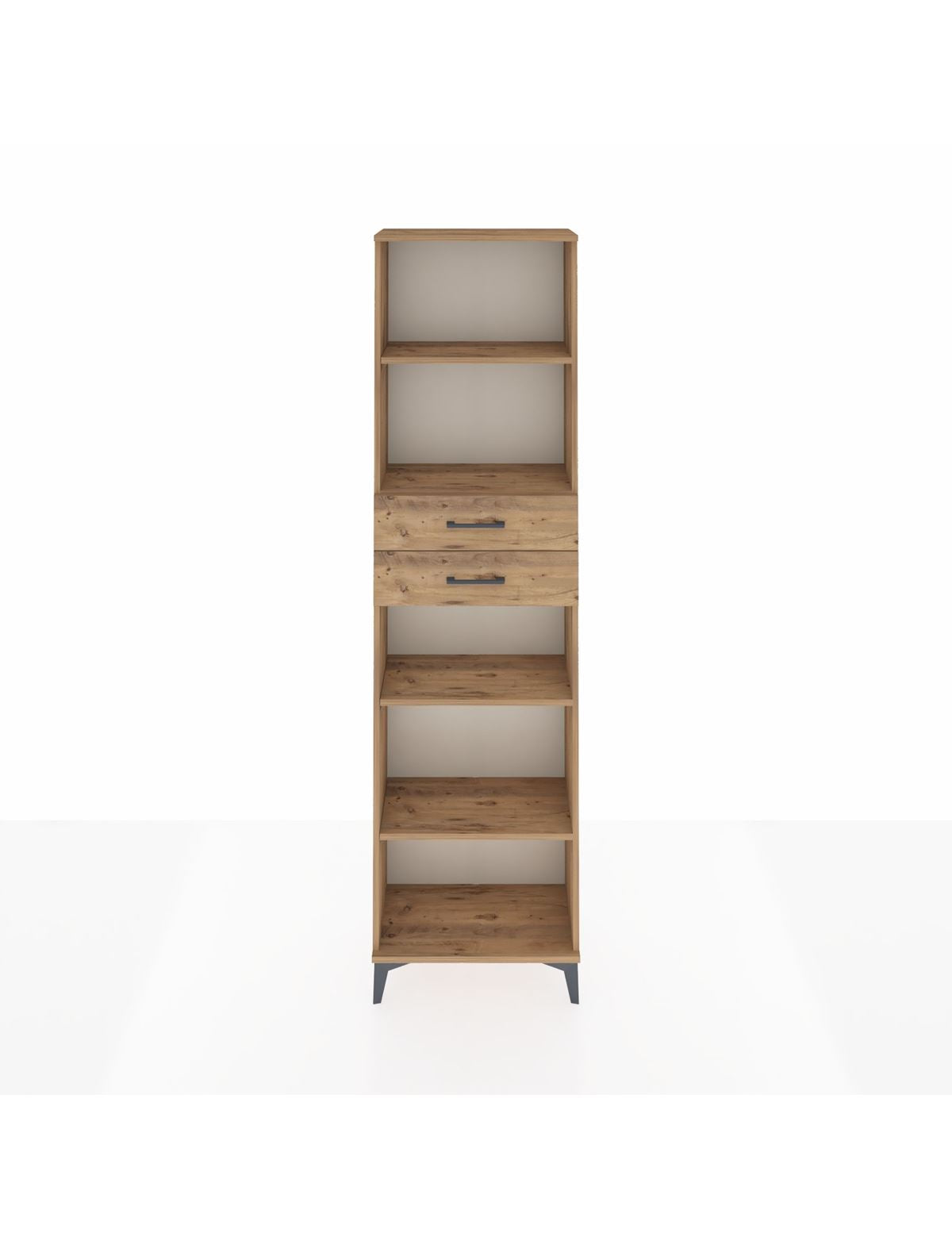 Arges Dolap 4 Raflı 2 Çekmeceli 60x30x221 Çam-Çam