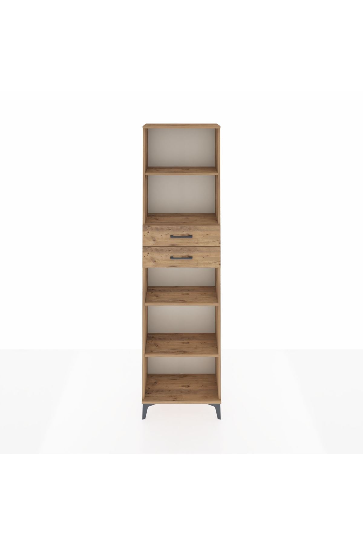 Arges Dolap 4 Raflı 2 Çekmeceli 60x30x221 Çam-Çam