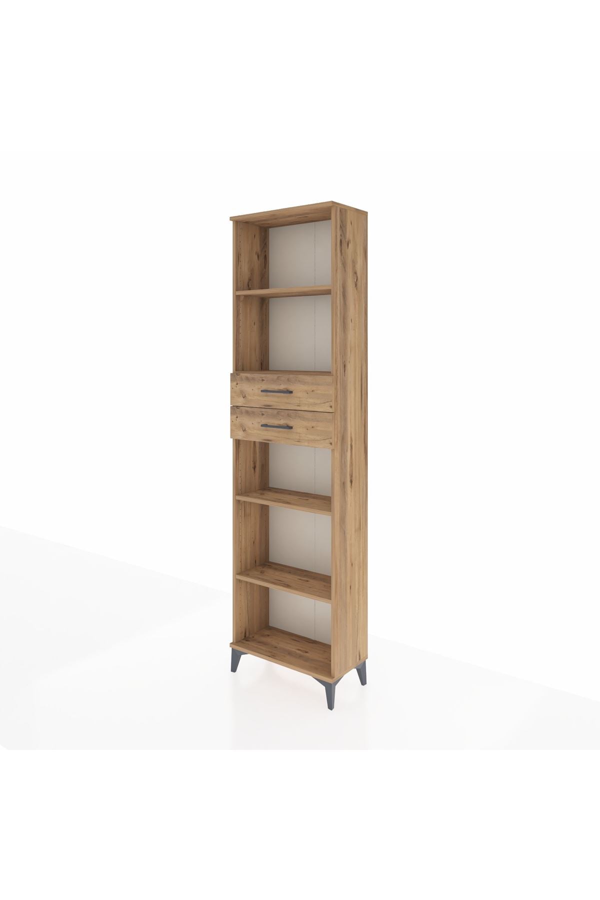 Arges Dolap 4 Raflı 2 Çekmeceli 60x30x221 Çam-Çam