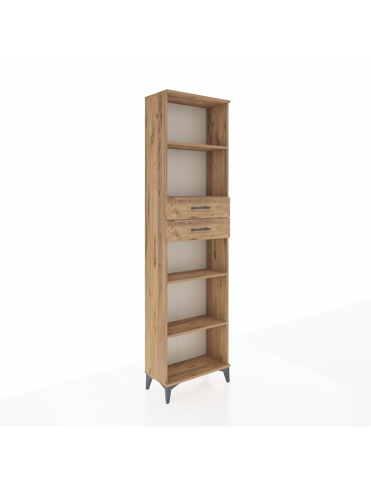 Arges Dolap 4 Raflı 2 Çekmeceli 60x30x221 Çam-Çam