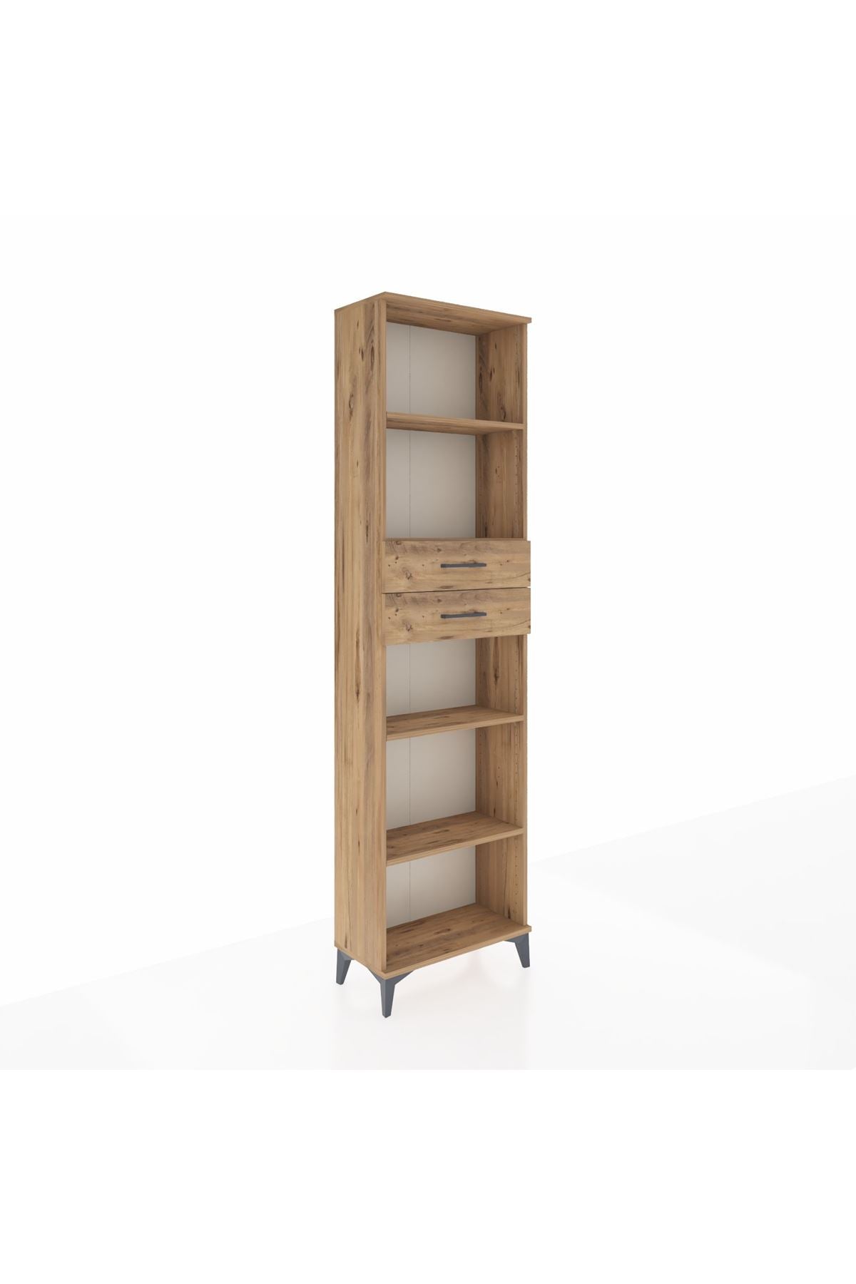 Arges Dolap 4 Raflı 2 Çekmeceli 60x30x221 Çam-Çam