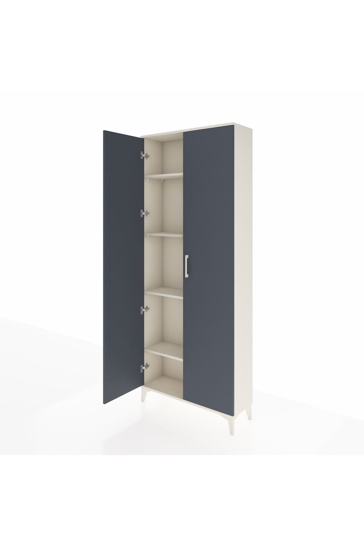 Arges Dolap 4 Raflı 2 Kapaklı 88x30x221 Aytaşı-Antrasit