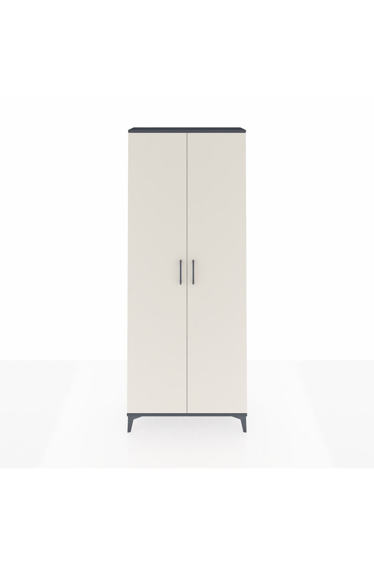 Arges Dolap 4 Raflı 2 Kapaklı 88x30x221 Antrasit-Aytaşı