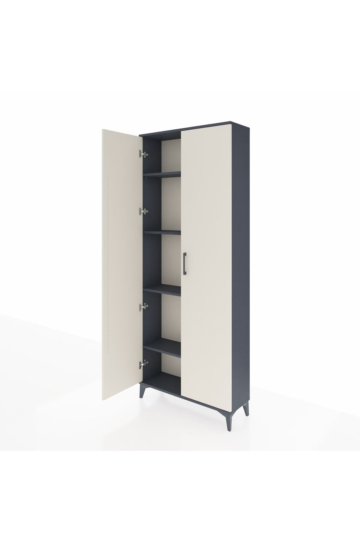 Arges Dolap 4 Raflı 2 Kapaklı 88x30x221 Antrasit-Aytaşı